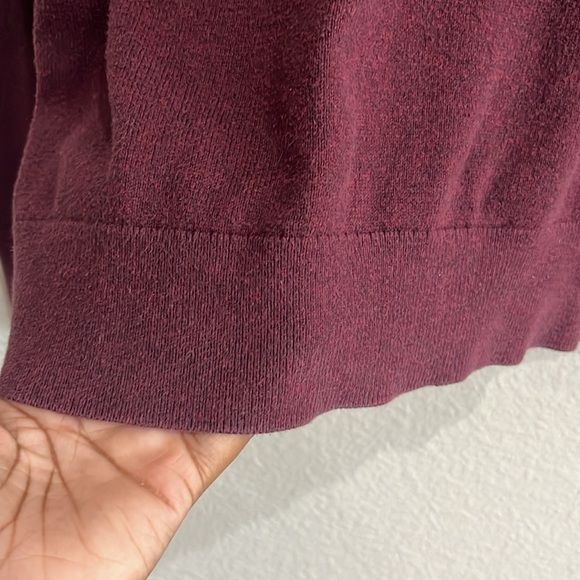 Cremieux classics pebbled burgundy cotton cashmere blend mens sweater Large - Picture 4 of 10